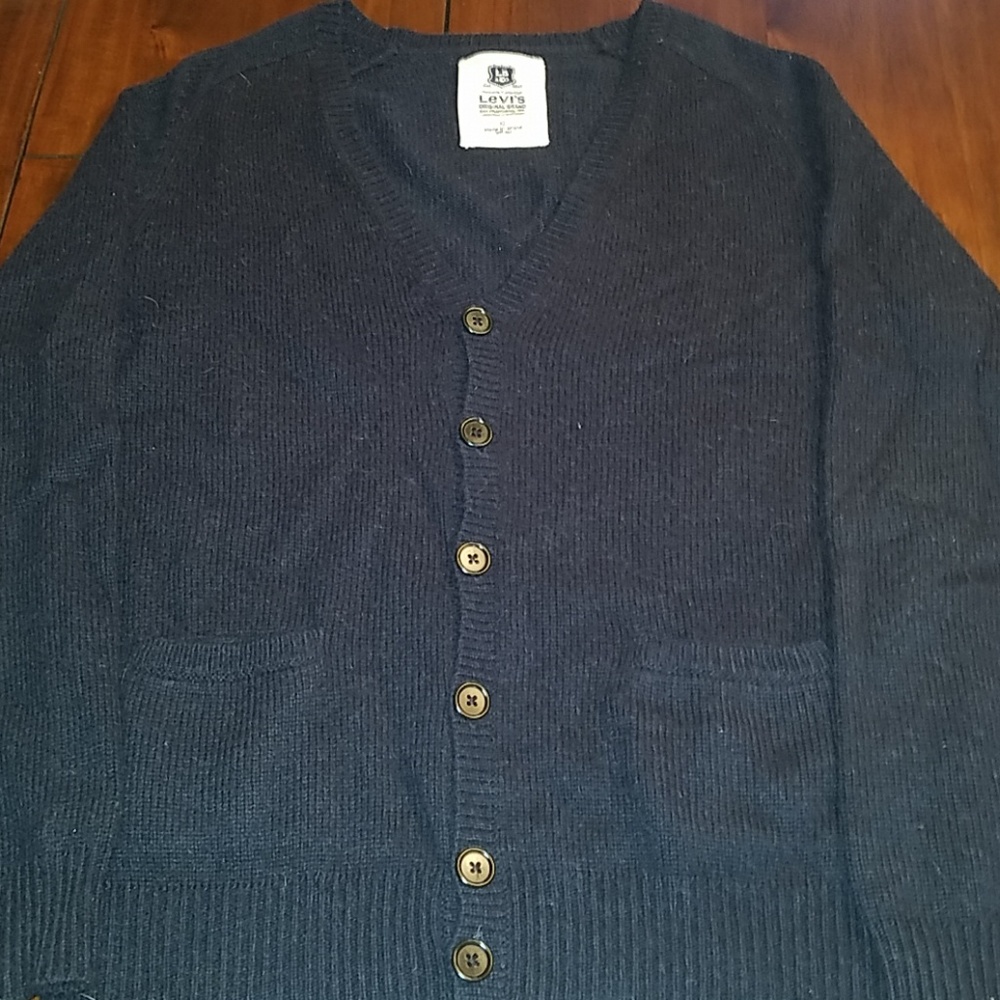 Levi's mens XL navy blue cardigan